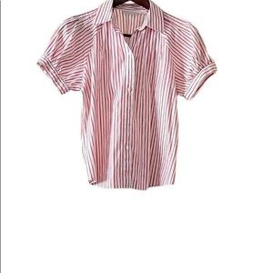 Worthington Stretch pink Striped Blouse, Large
